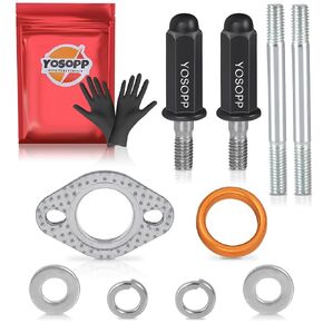 GY6 Exhaust Bolt Nut Gasket - Fits GMB139 Engine Moped Quad ATV Scooter - Dune Buggy Go Karts Taotao Sunl Coolster Jonway Roketa Sandrail - 50cc 70cc 90cc 110cc 125cc 150cc - Black