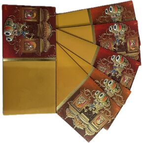 Colourful Designer Shagun Lifafa/Money Gift Envelope Digitally Printed For Gifting Money On Wedding, Birthday & Any Other Occasion Pack Of 10 (Design 6), 18.5 x 9.0 cm