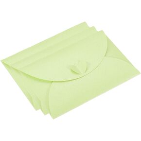 PATIKIL Gift Card Envelopes, 50 Pack Heart Shaped Clasp Photo Gift Card Holders Mini Envelope for Birthdays Weddings, Green