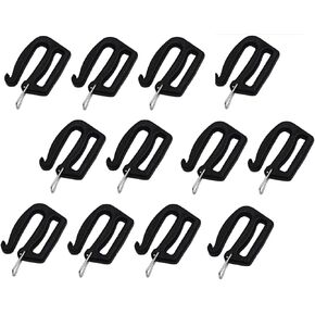 12Pcs Black 25mm/1inch G Hook Webbing Connecting Buckles Adjustable Plastic Tri-Glide Slides Backpack Strap Clips Replacement for Luggage Outdoor Camping Sports Buckles Fasteners