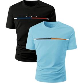 SOLY HUX Men's Letter Graphic Tee Tops Classic Short Sleeve Crew Neck T-Shirts 2 Piece