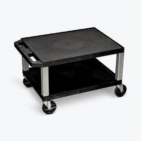 WT16-N 16" H AV Cart - Two Shelves - Nickel Legs