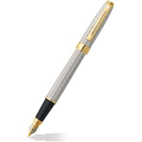 Sheaffer Prelude Signature Silver plate with Engraved Snakeskin Pattern and 22K Gold Plate Trim Fountain Pen (9170-0)