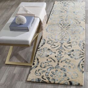 SAFAVIEH Dip Dye Collection 2'3" x 8' Camel/Grey DDY719M Handmade Premium Wool Runner Rug