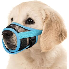 Dog Muzzle with Adjustable Strap to Prevent Biting Barking and Chewing, Air Mesh Breathable Pet Muzzle for Small Medium Large Dogs (Grey, S: (Snout 4¼"- 6¾"))