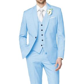 3 Piece Men Slim Fit Suits Wedding Groomsmen Prom Business Suit One Button Blazer Jacket Vest Pants Tuxedo Set