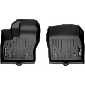 MAXLINER Floor Mats 1st Row Liner Set Black Compatible with 2014-2021 Ford Transit Connect with Vinyl Flooring and Floor Posts Only