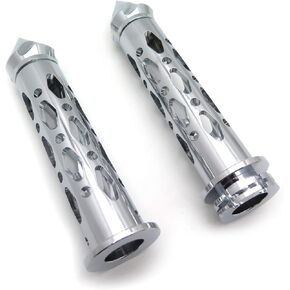 XKMT-Chrome CNC Billet 7/8" 22mm Spike Car Ends Hand Grips Compatible with Suzuki GSXR Hayabusa Yamaha FZR YZF 600 R1 R6 [B01G80SELW]