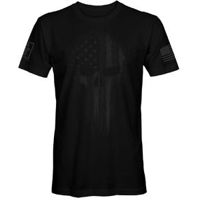 USA American Flag Skull Men's Premium Fitted Patriotic T-Shirt