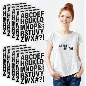 10Sheets 310Pcs Iron Letters for Clothing,Black Iron On Letters 1.6 Inch PU Material Iron-On Letters A-Z Sticky Stickers,Suitable for DIY Clothing Bag Hat in Saudi Arabia