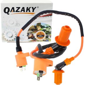 2 Pcs Performance Ignition Coil for GY6 50cc - 90cc 110cc 125cc 150cc 4-stroke Engine Motorcycle Scooter ATV Go Kart Moped Quad Pit Dirt Racing Bike QMJ157 QMI157 QMJ152 QMI152 TaoTao Buyang