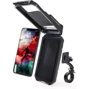 WILD MAN Waterproof Bike Phone Mount Anti-Theft Bicycle Phone Holder 360 Rotation Phone Mount for Bike Suitable for 5.5'' - 6.7"(Black)