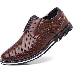 Men’s Dress Shoes Casual Oxford Derby Orthopedic Leather Shoes Breathable Walking Shoes Summer Business Office Loafers Work Flats