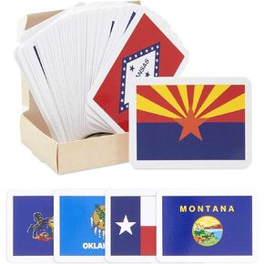 BLUE PANDA 50 US States & Capitals Flash Cards for Kids - 2.5 x 3.5 in Quick Study Deck - US State Capitals Card Set for Learning - Countries of The World Flashcards - Country Flashcards