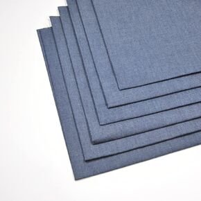الدنيم 4.8 أوقية. 6 قطع من Fat Quarter 18 بوصة × 22 بوصة 100% نسيج قطني صلب فنون نسيج اللحف، حرف يدوية وخياطة مرقع من Indigo Light، متوسط ​​وعميق بثلاثة ألوان