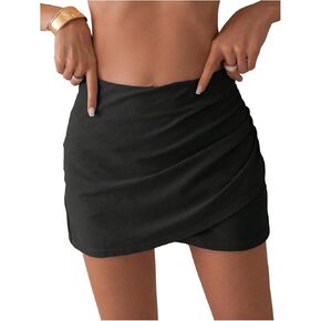 Women's Ruched Wrap Beach Skirts Bikini Bottoms Casual Swimsuits Bottoms Skirt Cover Up