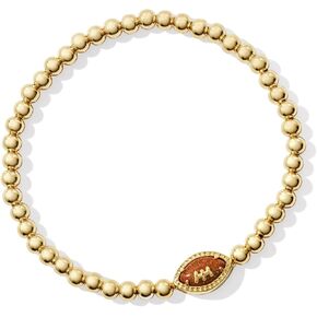 Kendra Scott, Womens, Football Stretch Bracelet, Gold Orange Goldstone, One Size