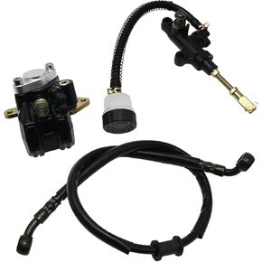 1UY-2580W-01-00 Rear Brake Caliper Master Cylinder Hose Replacement for Yamaha Banshee 350 YFZ350 1987-2006 Parking Brake Off Replaces 29L-25850-51-00 5FK-2583V-00-00