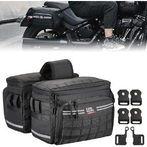 KEMIMOTO Motorcycle SaddleBags 15L with Brackets Throw Over Saddlebags Compatible with Softail Dyna Sportster Cruiser Saddle Bags Motorcycles Black Throw Over Saddlebags