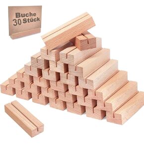 10Pcs Wooden Place Card Holders Black, Wood Photo Picture Card Holders for Weddings Banquets and Parties, Beech Table Number Holder Stands, Wood Menu Holder for Restaurants