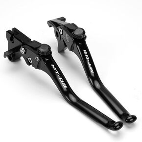 MOWOK Motorcycle CNC Brake Clutch Levers Fit for Yamaha MT03 MT-03 2015 2016 2017 2018 2019 2020 2021 2022 2023 (Black)