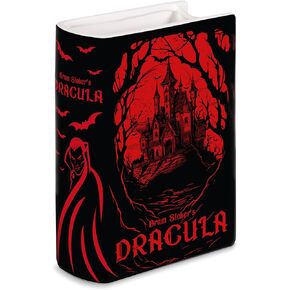 Steel Mill & Co Original Large Book-Shaped Decorative Vase, Ceramic Vases for Fall Home Decor, Cute Halloween Bookshelf Decor, Unique Vase for Book Lovers, Dracula