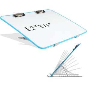 Slant Board for Writing16 x 12 Inch Adjustable Magnetic Whiteboard 20°-60° Slanted Clipboard Portable Workstation Sloped Surface for Writing Reading Drawing (Package Without Pencils)