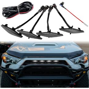 LED Grill Lights for 2014-2023 Toyota 4Runner TRD Pro Grille, Including SR5, TRD off-road, Limited, TRO Pro Models Raptor Style LED Light (Amber light with Amber housing)