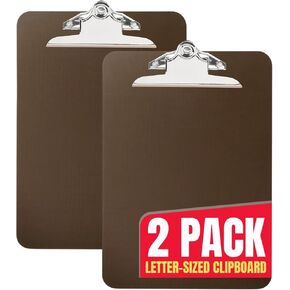 1InTheOffice Plastic Clipboard, Clipboards for Classroom, Hanging Clipboard, Letter Size, Smoke, 2 Pack