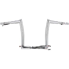 MoKitDora Road Glide Pre-wired Handlebar 12" Rise 1-1/2" Fat 1.25" Clamp Ape Hanger Meathook Bar for Harley FLTR/FLTRX/FLTRXS/FLTRU/FLTRK 2016-2023, Chrome