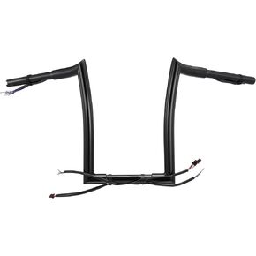 MoKitDora Sportster Dyna Softail Pre-wired Ape Hangers 12" Rise 1.25" Fat 1" Clamp Handlebar Meathook Bars for 2012-2017 Dyna Softail 2014-up Sportster, Chrome