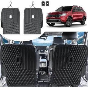 Floor Mats for 2021-2025 Kia Sorento 6&7 Passenger (not for Hybrid), All Weather TPE Waterproof Cargo Liner Backrest Mat Replacement for Kia Sorento EX SX Accessories 2023 2024 2025