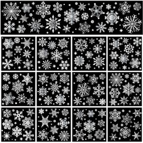 12 Sheets Winter Rub on Transfer for Crafts Foil Silver Snowflake Rub on Transfer Stickers Christmas Furniture Decals for Home Party DIY Crafts, 5.5 x 5.5 Inch