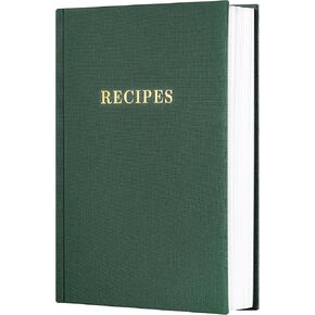 Recipe Book - Recipe Book to Write in Your Own Recipes, Perfect Blank Recipe Book with 69 Recipes, 6.4" x 8.5", Hardcover Personal Cook Book with Back Pocket - Green