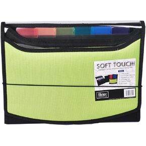 Filexec Soft Touch Padded Canvas Window Expanding File, 13 Pockets, Green (46225-4), Letter, 1 Pack