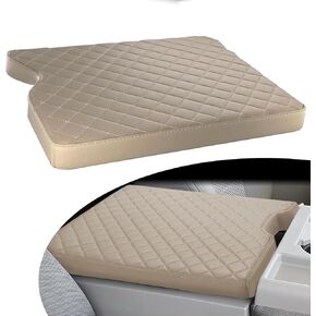 1 PC Car Armrest Box Pad, 15.3" x 12.6" x 2.6" Center Console Jump Chair Armrest Box Elbow Pad, Decorative Modification Accessories, Compatible with Ford F150 F250 F350 F450 F550 (Gray)