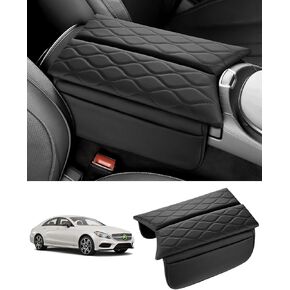 Karltys Center Console Cover for 2017-2023 Mercedes Benz E Class W213 /2019-2023 CLS 450 Accessories, Anti-Scratch Leather Waterproof E Class Armrest Console Cover Protector with Storage Pockets