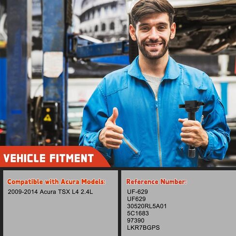4 قطعة UF629 ملفات تشغيل محرك السيارات وشمعات الإشعال أطقم 97390 لاستبدال 2009-2014 أكورا TSX 2.4L 2354CC in Kuwait
