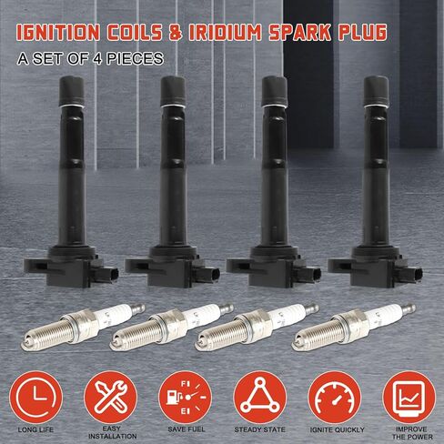 4 قطعة UF629 ملفات تشغيل محرك السيارات وشمعات الإشعال أطقم 97390 لاستبدال 2009-2014 أكورا TSX 2.4L 2354CC in Kuwait