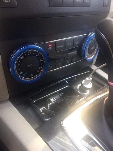غطاء زر مقبض دوار لتكييف هواء السيارة من Angelguoguo لسيارة Mercedes Benz C Class W204 GLE M GLK SL GLS SLK G GL CLS Class (أزرق) in Saudi Arabia
