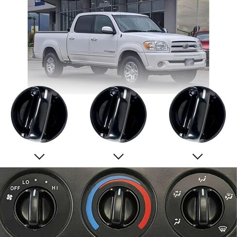 3 قطع مقابض التحكم في مكيف هواء السيارة، مقبض التحكم في المناخ لسخان التيار المتردد، استبدال #55905-0C010، متوافق مع Toyota Tundra 2000-2006، مفتاح مروحة النفخ وملحقات السيارة الداخلية in Kuwait