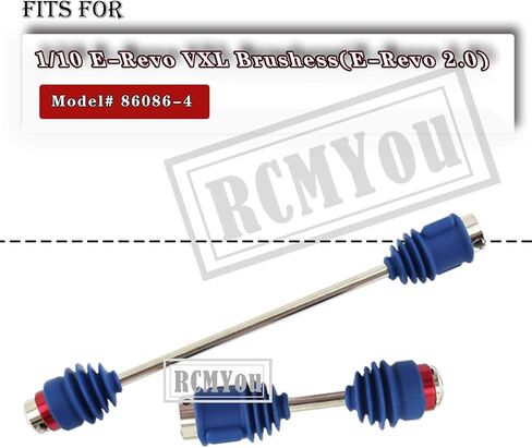 جزء ترقية عمود محرك Centor لفرشاة 1/10 E-Revo VXL (E-Revo 2.0)، أعمدة محرك مركزية أمامية خلفية #45 فولاذية CVD Hop-up، استبدال #8655R، 2 حزمة، أزرق (أكثر قوة) in Saudi Arabia