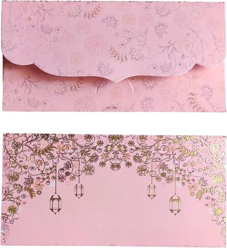 Colourful Designer Shagun Lifafa/Money Gift Envelope Digitally Printed For Gifting Money On Wedding, Birthday & Any Other Occasion Pack Of 10 (Design 6), 18.5 x 9.0 cm in Saudi Arabia