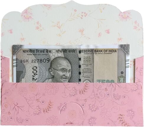 Colourful Designer Shagun Lifafa/Money Gift Envelope Digitally Printed For Gifting Money On Wedding, Birthday & Any Other Occasion Pack Of 10 (Design 6), 18.5 x 9.0 cm in Saudi Arabia