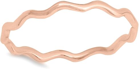 CHOOSE YOUR COLOR Sterling Silver Wave Stacking Ring in Kuwait