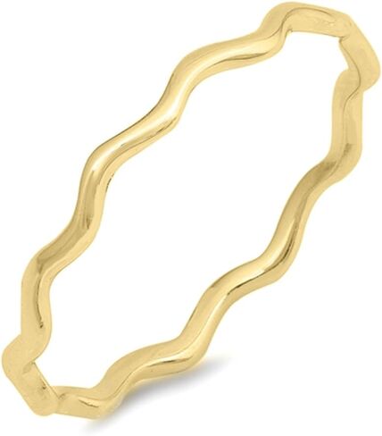 CHOOSE YOUR COLOR Sterling Silver Wave Stacking Ring in Kuwait