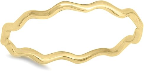 CHOOSE YOUR COLOR Sterling Silver Wave Stacking Ring in Kuwait