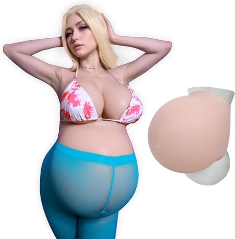 ROANYER Silicone Fake Pregnant Belly Realistic Twins Baby Bump False Pregnancy 5-9 Month for Film Props Cosplay Costumes in Saudi Arabia