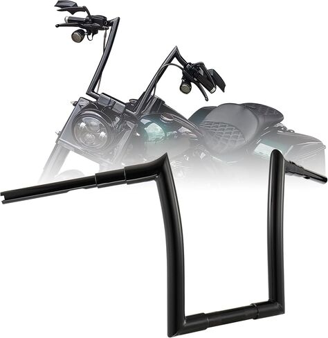 Road King Special 1.5" Fat Meathook Handlebars 12" Ape Hanger for 2017-Up Harley Touring FLTRXS, 2008-Up Softail Fat Bob, 07-17 Fat Boy, 06-17Wide, 2013 Road King CVO and 2015-later Freewheeler,Black in Saudi Arabia