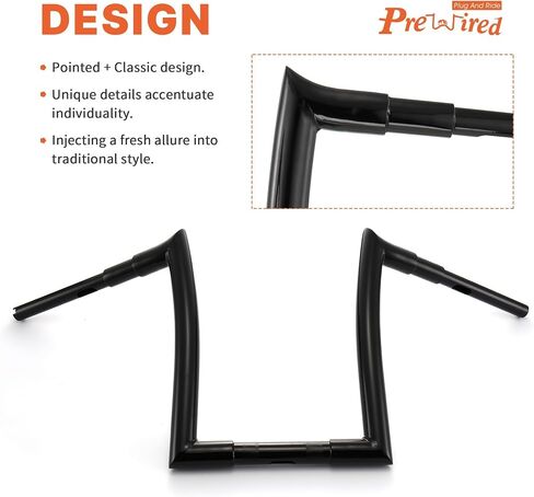 Road King Special 1.5" Fat Meathook Handlebars 12" Ape Hanger for 2017-Up Harley Touring FLTRXS, 2008-Up Softail Fat Bob, 07-17 Fat Boy, 06-17Wide, 2013 Road King CVO and 2015-later Freewheeler,Black in Saudi Arabia